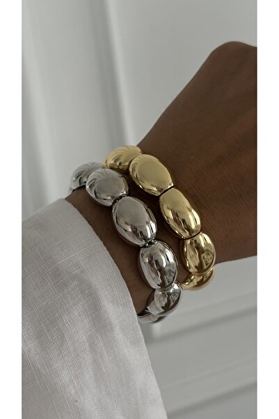 Vi store İthal Gold Özel Tasarım Çelik Boğum Bileklik