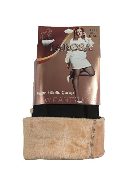 LaRosa Lingerie İçi Peluş Polar Kürklü Termal Kışlık Külotlu Çorap 2 Li Paket