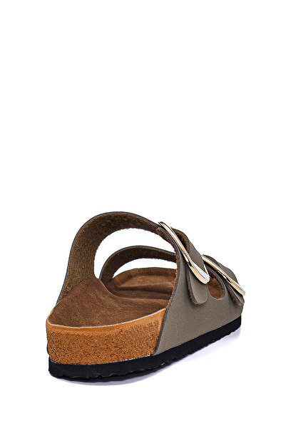 Bequemere Gold Color Buckle Double Banded Daily Use Orthopedic Women's Slippers