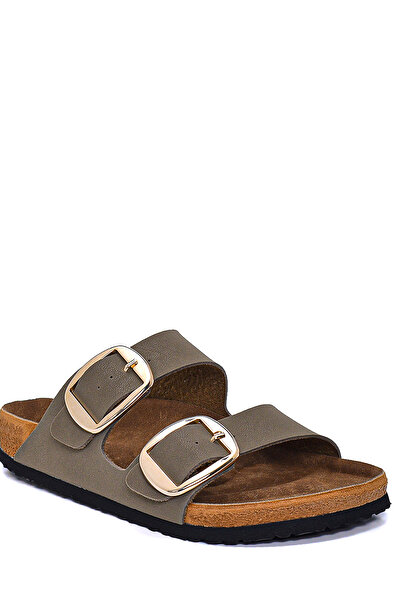 Bequemere Gold Color Buckle Double Banded Daily Use Orthopedic Women's Slippers