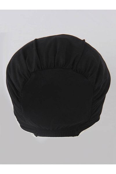 AŞAR MODA TEKSTİL Women's BLACK Ready Practical Snap-on Elastic Hijab Bonnet