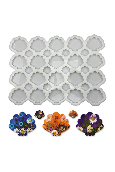 Getshop Alışveriş Pazarı Epoksi Çoklu İstiridye Deniz Kabuğu Anahtarlık & Kolye Silikon Kalıbı EM262