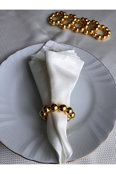 BEYBACO 12 PIECES GOLD METAL BEADS SERVET RING 12 PIECES