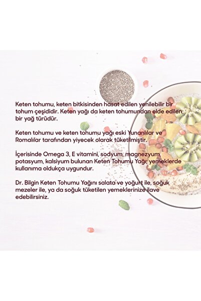 Dr.Bilgin 100 ml Flax Seed Oil