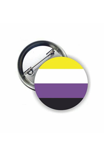 fırsatlar diyarı Nonbinary Pride Flag Buton Rozet