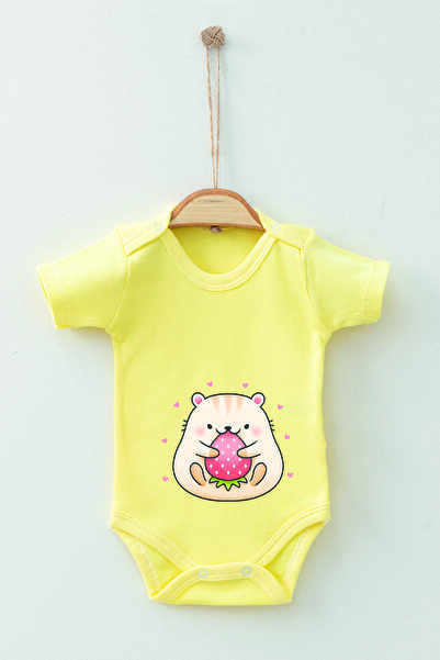 ADABEBEK بدلة أطفال بادي بأكمام قصيرة مصنوعة من القطن العضوي بنسبة 100%