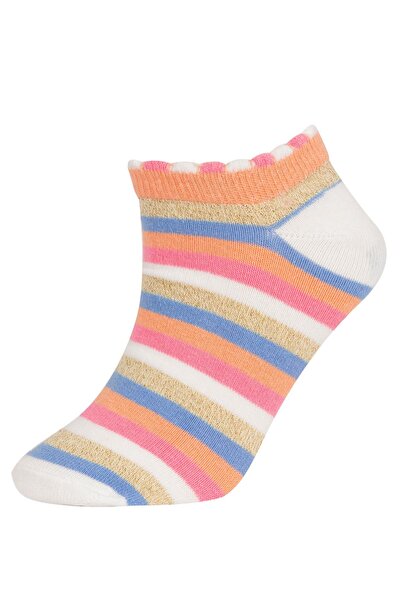 DeFacto Чифт от 3 памучни чорапи до глезена за момичета A6567a8ns