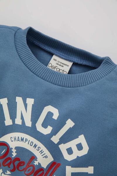 DeFacto Erkek Bebek Baskılı Sweatshirt Eşofman Alt 2'li Takım