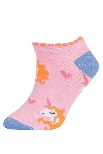 DeFacto Чифт от 3 памучни чорапи до глезена за момичета A6567a8ns