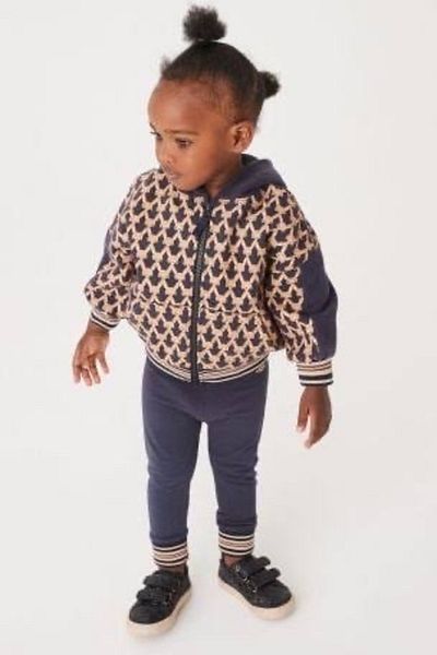 Next Baby Cotton Brown Bunny Zip Hooded Top and Bottom Set