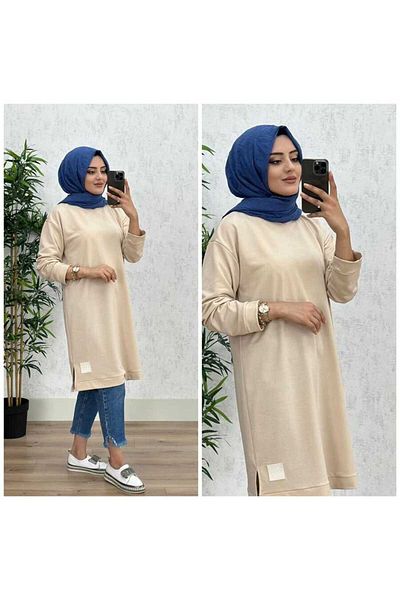 azzebutik 8390 FAIRY EMBROIDERED TUNIC K25 STONE