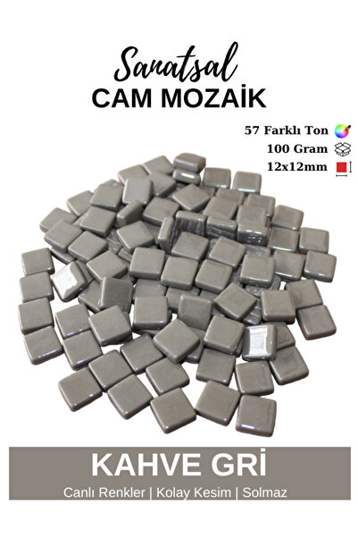 Sanatsal Mozaik 12x12mm Sanatsal Cam Mozaik Taşı (100GR)