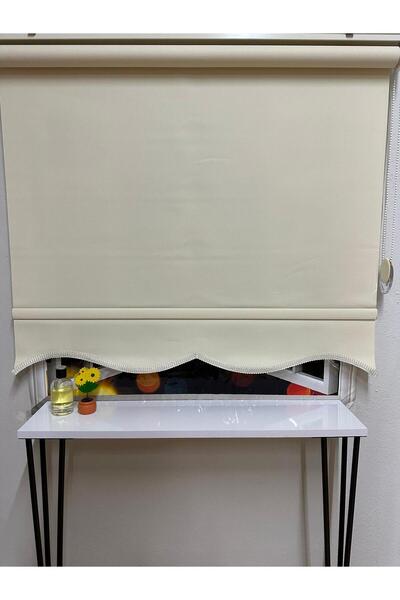 İREMKARAHOME Mat Krem Dilimli Stor Perde