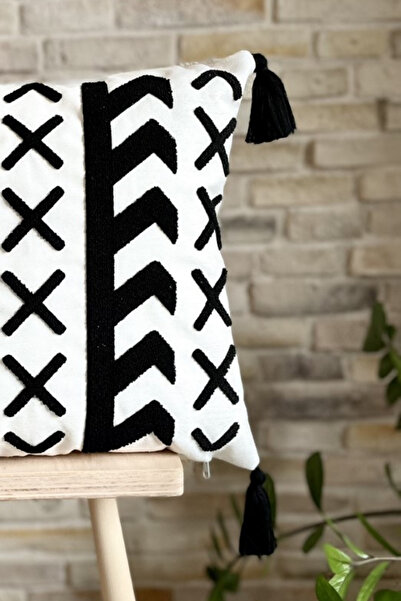 SWITA Punch Embroidered Decorative Linen Throw Pillow Pillow Case