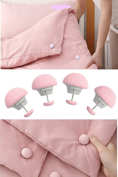 yiwu home Pratik 12'li Mantar Şeklinde Yorgan Sabitleme Iğnesi Düğmeli Klips Çarşaf Yorgan Kılıfı Sabitleyici