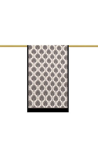Bursa İpek Gray Hatai Pattern Silk Scarf