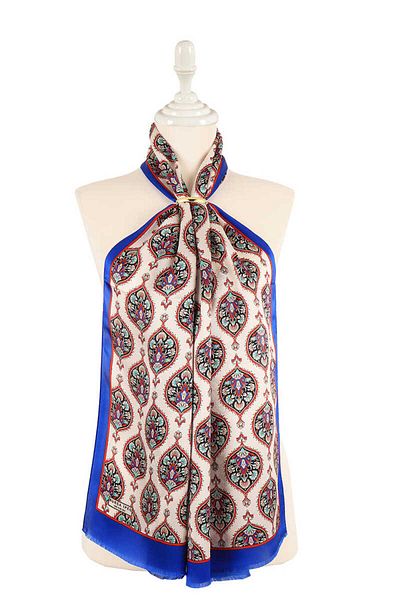 Bursa İpek Saks Hatai Pattern Silk Scarf