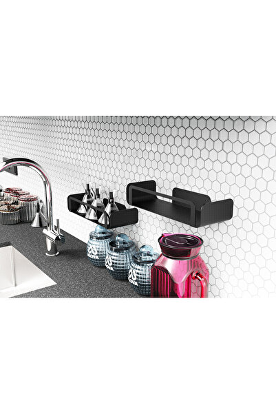 Mova Dizayn رف توابل معدني لغرفة المكتب والمطبخ مكون من قطعتين، أرفف معدنية م...