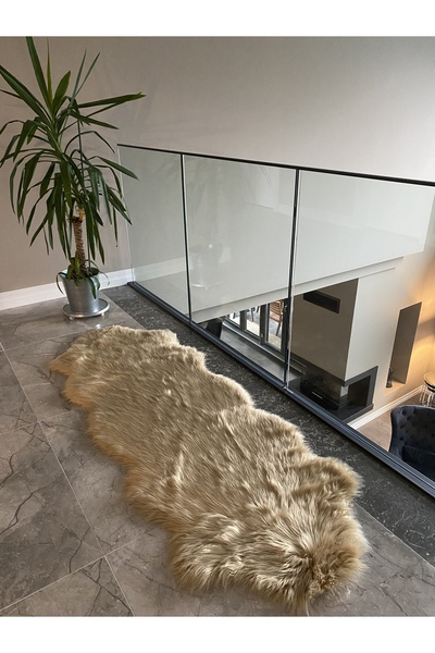 Turkrugs Camel Renkli Yumuşak Tüy Dökmeyen Makinada Yıkanabilir Çift Kafalı K...