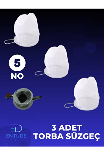 Entude 5 No Çay Süzgeci 3 Adet , Yağ Süzgeci, Demlik Süzgeci, Süt Süzgeci, Bi...