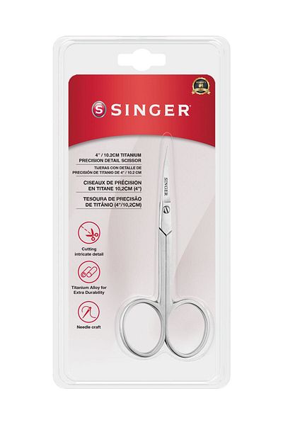 SİNGER Curved Tip Titanium Detail Scissors (4")