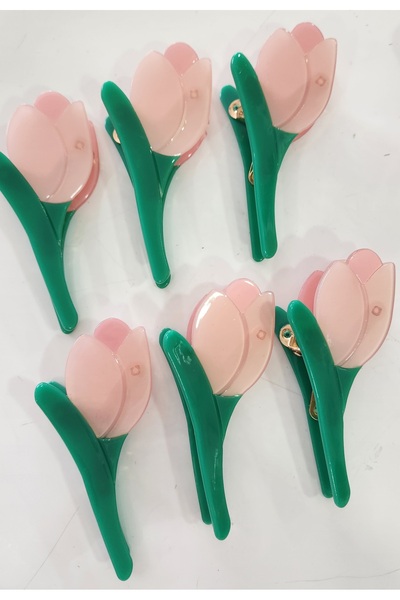 fundahobi مشبك توليب وردي (قطعة واحدة)