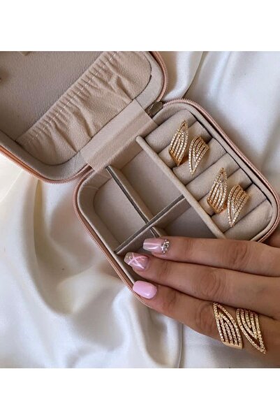 Accessories Gold Renk Ayarlanabilir Zirkon Yüzük