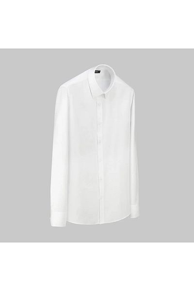 Sarar ELVIO FO SLIM FIT SATIN COTTON WHITE SHIRT