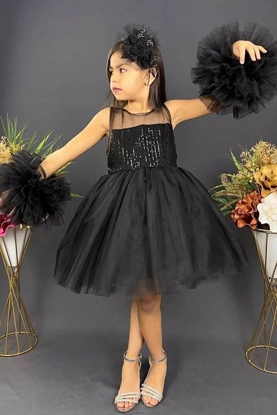 Delfini kids Ρόμπα σιφόν, μανίκι πομπομ, κοριτσίστικη φούστα κρινολίν με παγιέτες, βραδινό φόρεμα Tutu