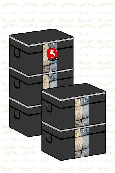 NUTEX 5 bucăți - Geanta de pernă pentru fereastră cu centură 75 X 40 X 40 cm (GRI)