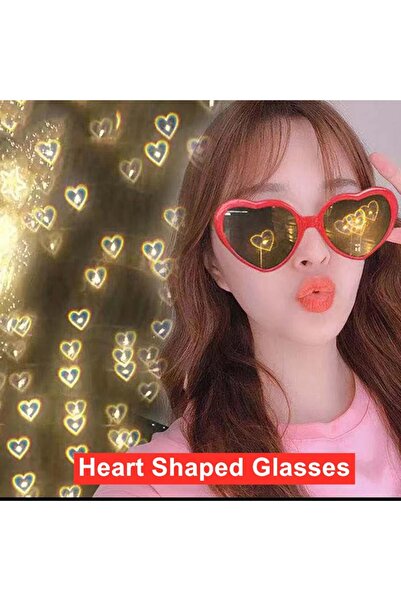 Genel Markalar Kalp Efektli Gözlük Parti Siyah