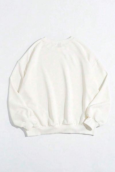 MODAGEN Λευκό μπλουζάκι με στάμπα Brooklyn Pink Oversize με λαιμόκοψη