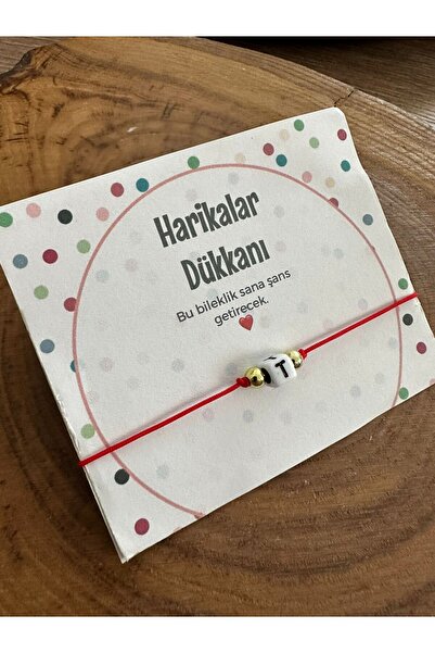 HARİKALAR DÜKKANI سوار لاكي أحمر مع تفاصيل مكرامية حرف T