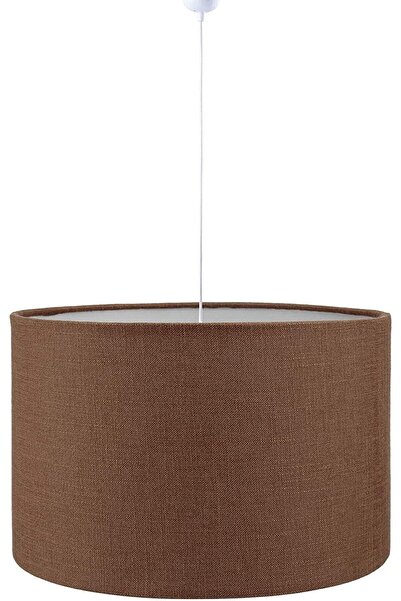 Modamonline Sarkıt Avize, Kahve Silindir Tekli, Beyaz Kablo, Yüksek Kalite Kumaş Dekoratif Tasarım Av112