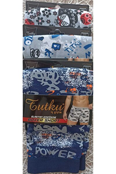 UTB Lenjerie de corp Tutku Boxeri sport cu imprimeu din elastan pentru bărbați 3 buc