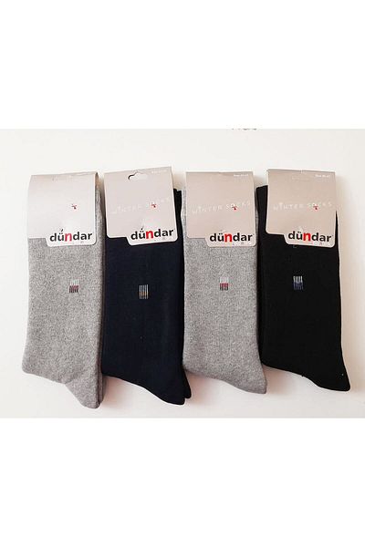 Dündar Men's Winter Towel Socks 4-Piece