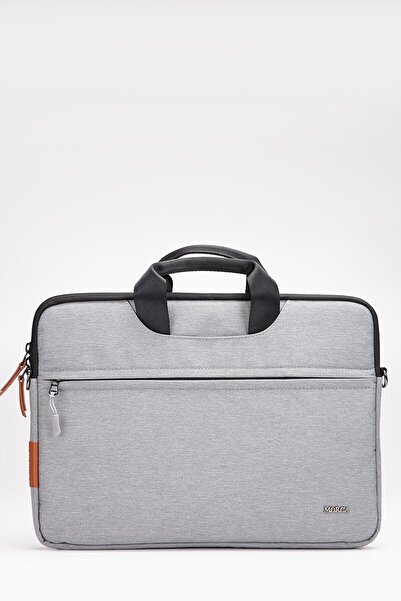 MORCA 13" и 14" чанта за лаптоп и документи, водоустойчива материя, светло сива