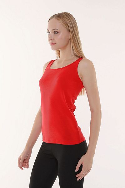 defys WOMEN'S WIDE STRAP T-SHIRT RED