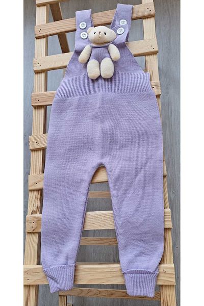 Nimini Kids New Season Teddy Bear Detailed Adjustable Strap Knitted Jumpsuit Salopet (0-5 years)
