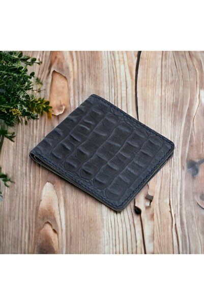 Hobisy Ανδρικό πορτοφόλι από γνήσιο δέρμα με στάμπα κροκόδειλου, χειροποίητο,...