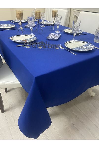 Zeren Home Față de masă fără săgeți rezistentă la lichide Indigo Blue