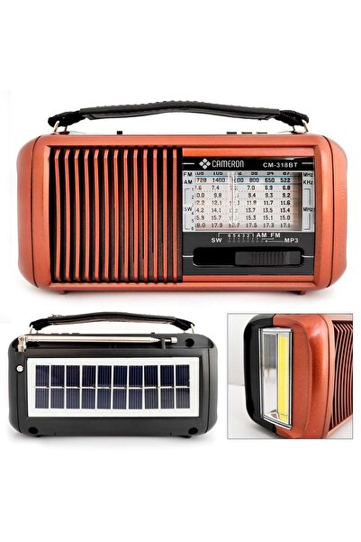 cameron Pasajdanal Radyo Solar Şarjlı Bt/usb/sd/fm Fenerli Cm-318bt