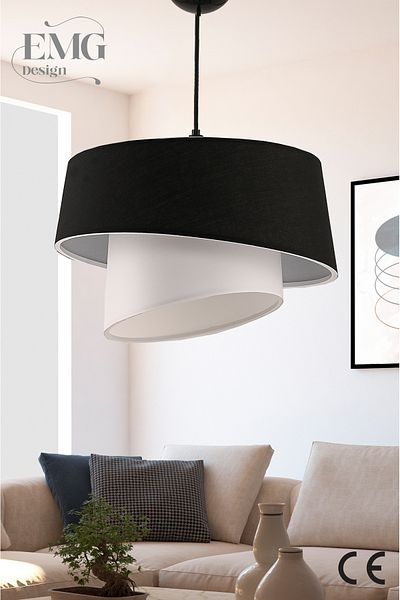 Emg DesiGn Magnolia Modern Fabric Headboard 2-Tier Bedroom Children's Room Living Room Kitchen Hallway Chandelier