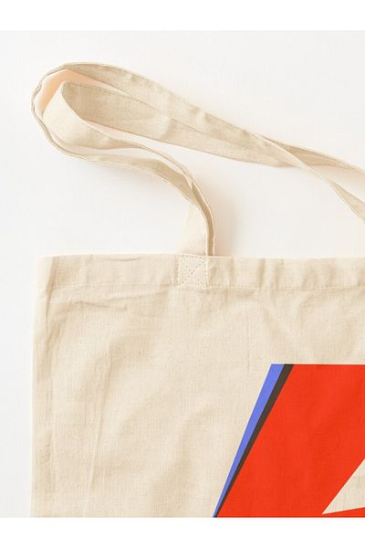 w house Gusseted Cloth Shoulder Bag 17820 - David Bowie Lightning Bolt