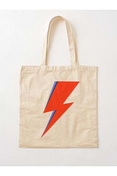 w house Gusseted Cloth Shoulder Bag 17820 - David Bowie Lightning Bolt