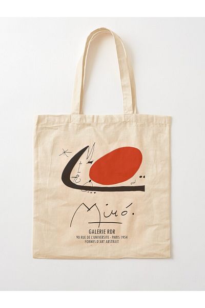 w house Gusseted Cloth Shoulder Bag 04146 - Joan Miro Exhibition