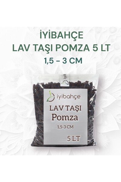 İYİBAHÇE Pomza Volkanik Tüf 5 LT Koyu Renk 1,5-3 cm Boy