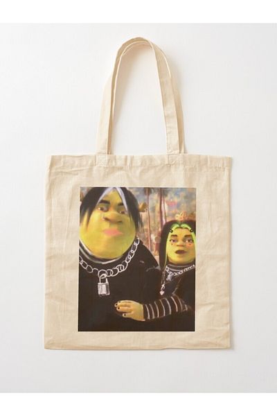 w house Gusseted Cloth Shoulder Bag 02184 - eboy shrek and egirl fiona