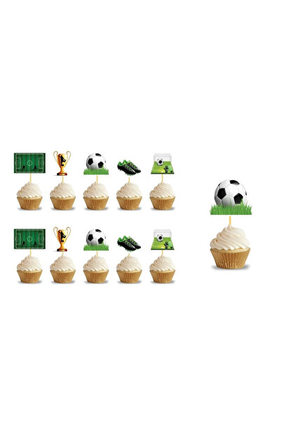 Yusuf Dirik YD Party Supplies 10 قطع من زينة الكب كيك والمعجنات بتصميم كرة ال...