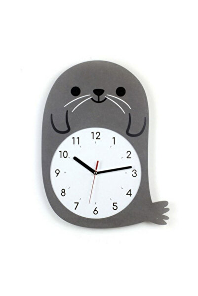 Genel Markalar MDR TASARIM Ahşap Genç - Çocuk Odası Fok Duvar Saati